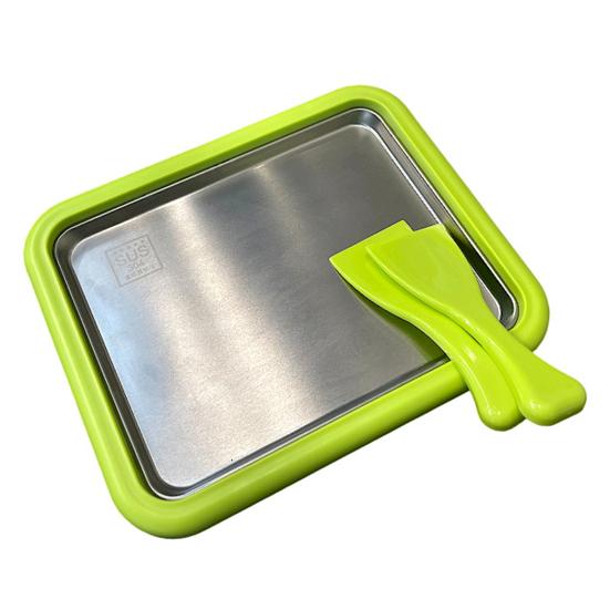 Manual Freezing Yogurt Maker Stainless Steel Ice Cream Roll Machine for Home