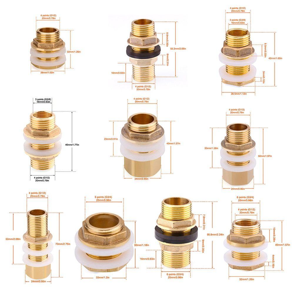 Trwałe złącze zbiornika na wodę 1/2" 1/4" rura miedziana uszczelka silikonowa złączka do akwarium wąż adapter szczelny