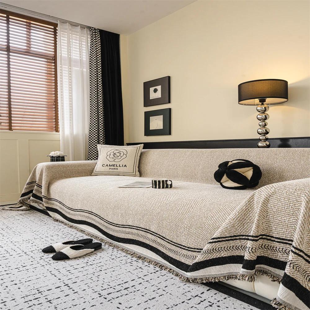 

Sofa Towel Full Cover Cloth Ins Cream Style Cotton Yarn Camping Blanket Sofa Cushion Cover Towel Four Seasons Universal 180 X 130cm