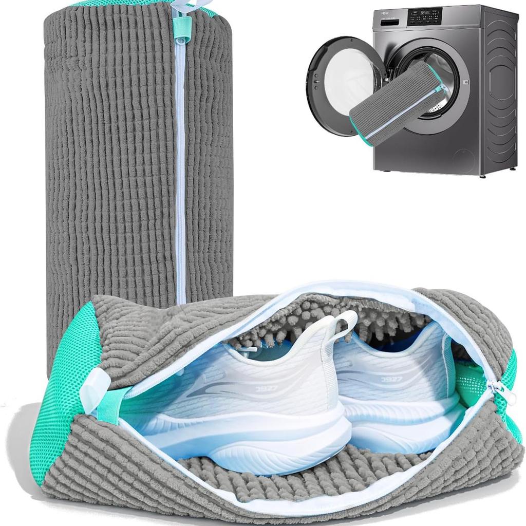 Shoe Washing Machine Bag Chenille Laundry Mesh Pouch Reusable Sneaker Cleaning Zipper Bag