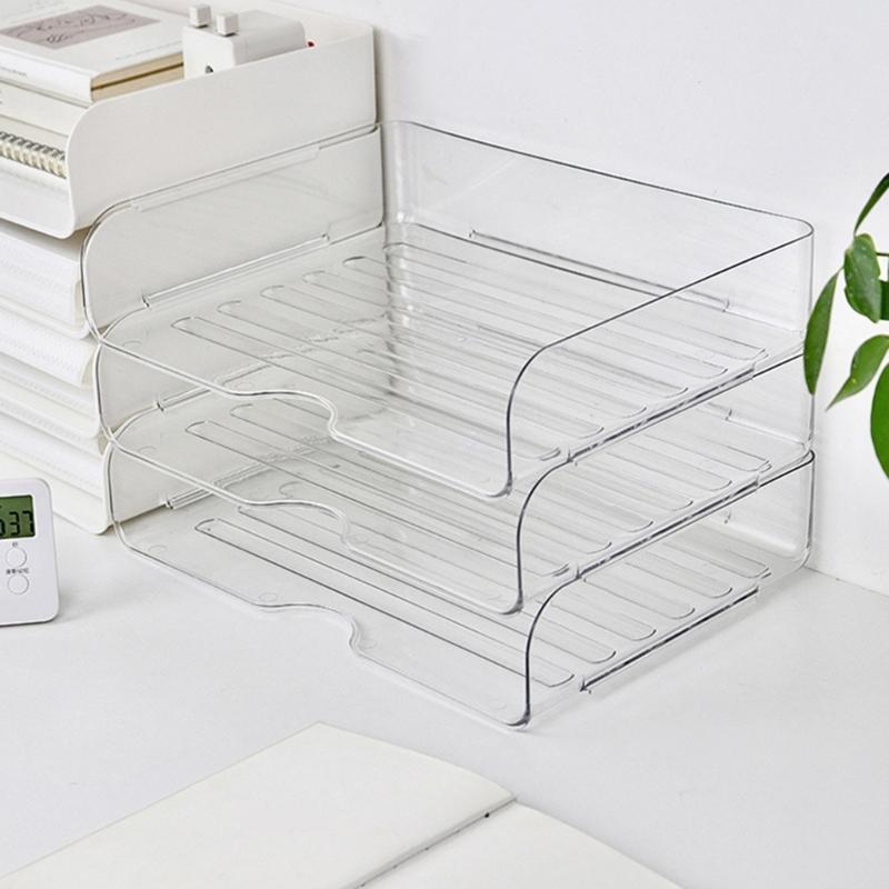 Stackable Paper Letter Tray Stacking File Letter Tray Space Saving Desk Document Organiser for School Office Supplies