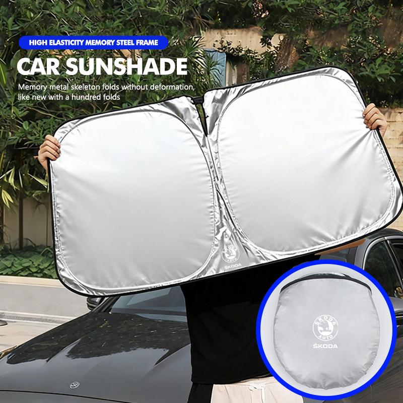 For Skoda Car Windshield Sun Shade Visor UV Protection Shield S Kodiaq Octavia 2 3 Yeti Karoq Rapid Fabia VII VRS kybf34