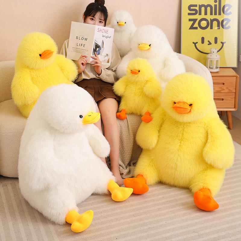 4070Cm Fluffy Cute Yellow Duck White Duck Plush Toy Stuffed Kawaii Animal Plushie Companion Appeasing Gift