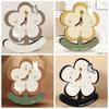 Charming Wooden Silent Pendulum Clock Elegant Clear Dial Desk Clock Vintage Non-slip Small Flower Clock Office