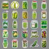 50 Sour Cucumber Stickers Set for Phones & Laptops - Pickle-Themed Resin Decals