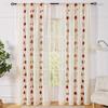 American Christmas Curtain Bells Embroidery Lace Blackout Decorative Window Drapes