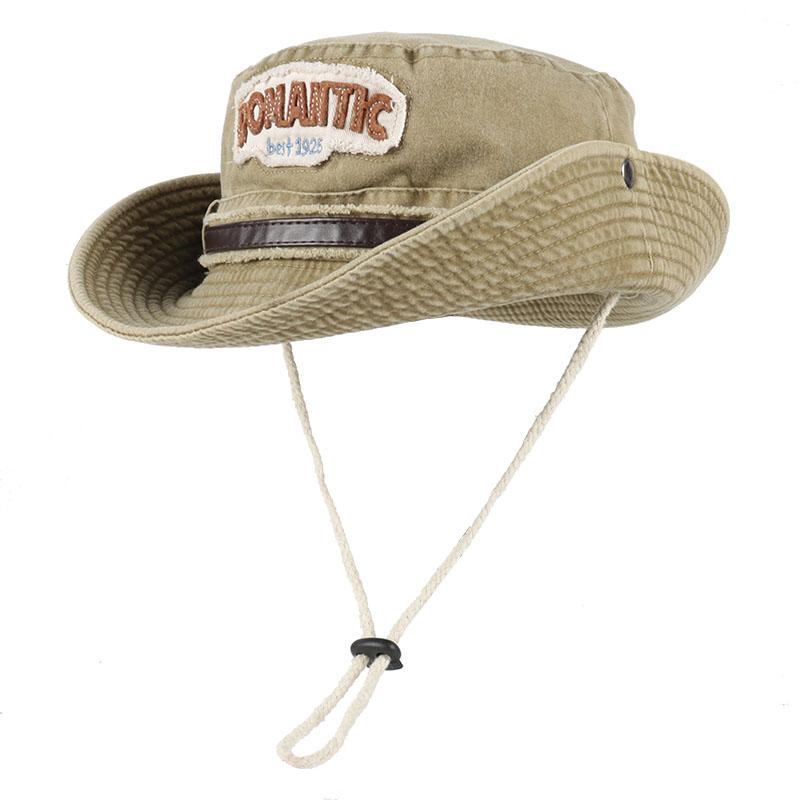 

Fashion 2026 Bucket Hat Man Women Fisherman Fishing Cap Cotton With leather Belt Embroidered Letter Design Outdoor Beach Sun Hat About 58cm хакі