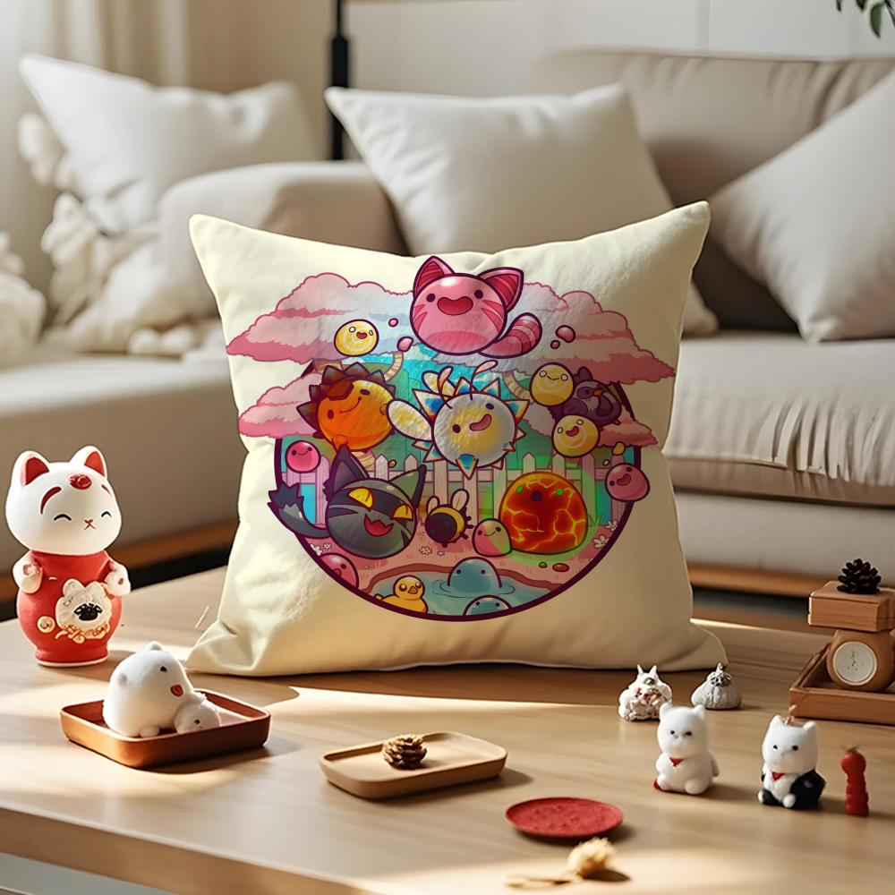 

SSlime RRancher CARTOON Pillow Case Antidustmite Pillowcase Invisible Zipper Silky Short Plush Sofa Cushion Cover 30X30cm