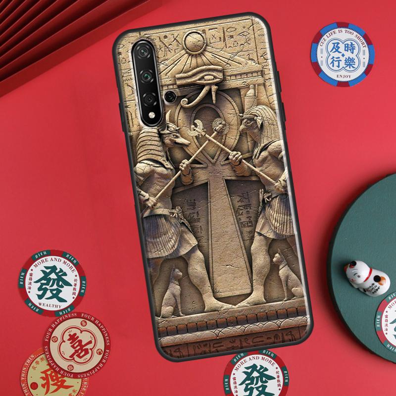 Egypt Pharaoh Mural For Huawei P60 Pro P30 P40 Lite Nova Y61 Y91 Y90 Y70 Y60 Y72 12s 12i 11i 7i 8i 9 10 SE Case
