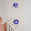 Yousheng Boho Evil Eye Tapestry, Cotton Rope Braided Tapestry, Wall Hanging Turkish Blue Eye Tapestry for Living Room Bedroom Nursery Home