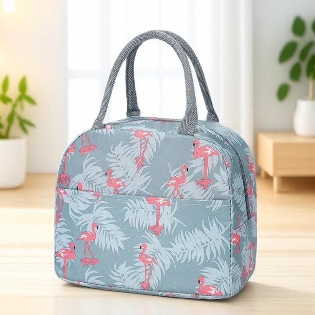 Functional Insulated Lunch Bag Thermal Food Picnic Bag for Women Kids Portable Canvas Lunch Box