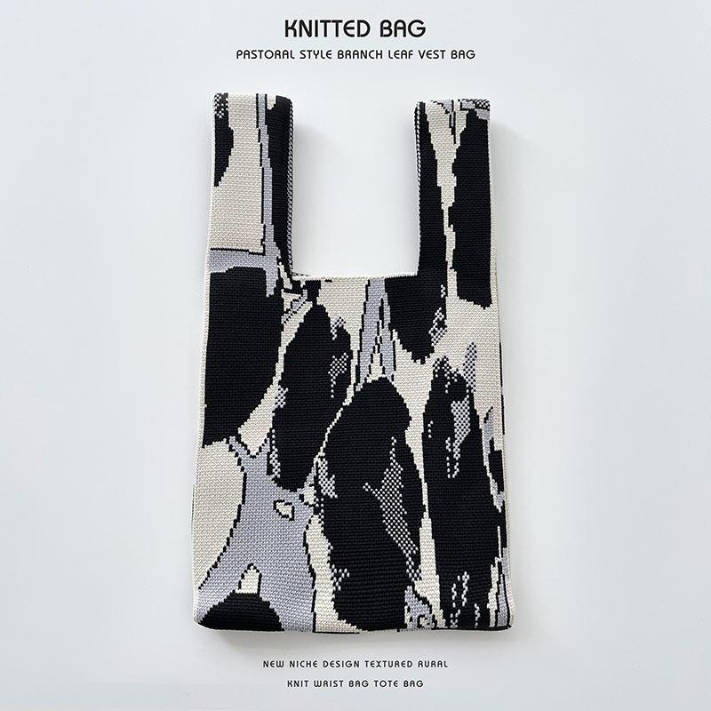 Colorful Knitted Handbags: Women's Fashion Shoulder Bags & Vest Waistcoat Styles