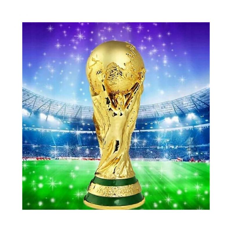 Taça Troféu Dourado 36cm Resina Campeonato Mundial com Polimento