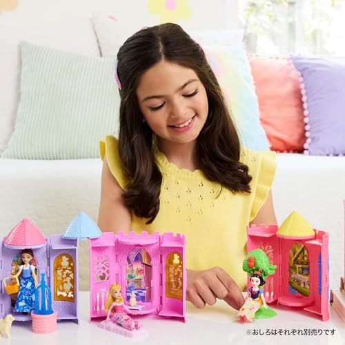 Mattel Disney Princess Stackable Castle Series! Princess and the Little Room 2 Dress-Up Doll House Pretend Play Mini Doll Surprise Pack for Ages 3 and
