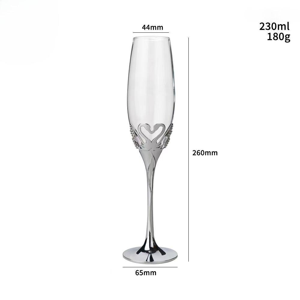 Crystal Champagne Glasses, Wedding Goblets, Red Wine Glass, European Household Sparkling Sweet Glassware, Golden Drinkware