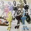 Handmade Colorful Nylon Rope Phone Lanyard with Pearl Knot Buckle Pendant