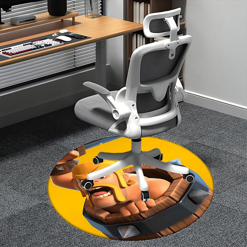 

Clash Royale,Barbarian King Chair mat Round Rug-Office carpet, Machine Washable, Non-slip, Suitable for Living Rooms, Bedrooms, Entryways, a 80cm by 80cm
