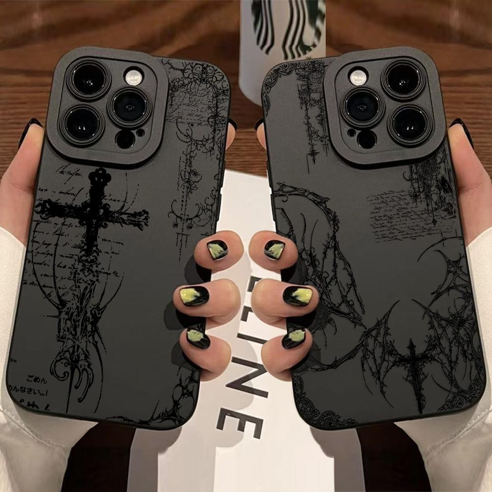 HOT Luxury Dark Gothic Cross Mark Phone Case For Xiaomi Redmi 15 A3 A2 A1 14C 13C 12C 10C Note 15 14 13 12 11 10 Pro Plus 4G 5G