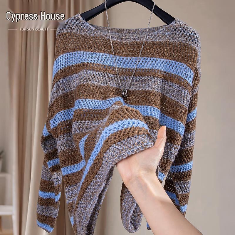 

Sibaisha Women s Wool Blend Color-Block Stripe Knit Sweater One Size