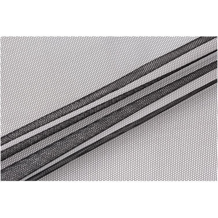 Calvin Klein Série Black Label SS25 Roupão Sexy de Renda com Tiras em Malha Transparente Manga Longa Feminino Roupões Preto Espacial QS7372