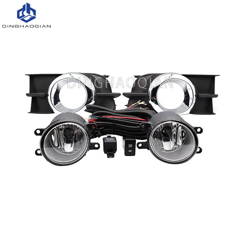 

1 комплект Противотуманные фары Фара для Toyota Wish 2009 2010 2011 2012 Противотуманные фары Комплект автомобильных противотуманных фар С проводкой Лампочка Переключатель 1set
