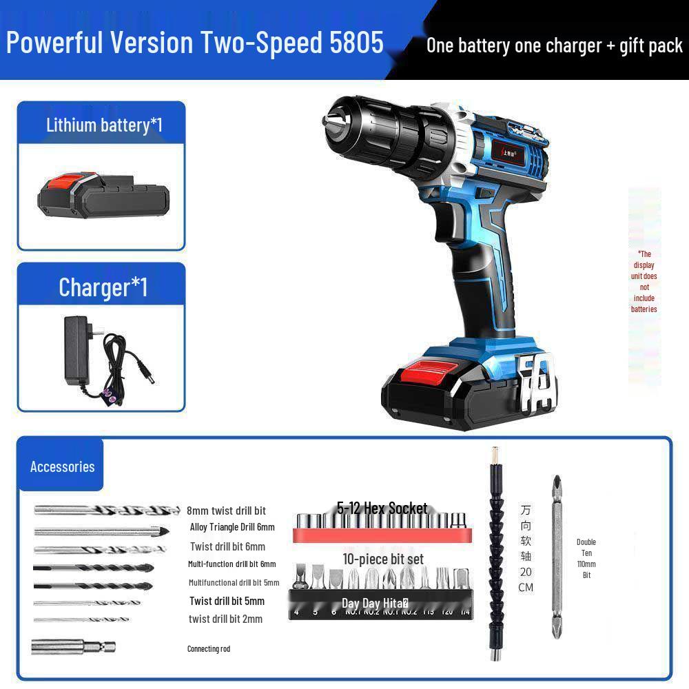 21V Rechargeable Handheld Drill with Lithium Battery and Pistol Grip Screwdriver
