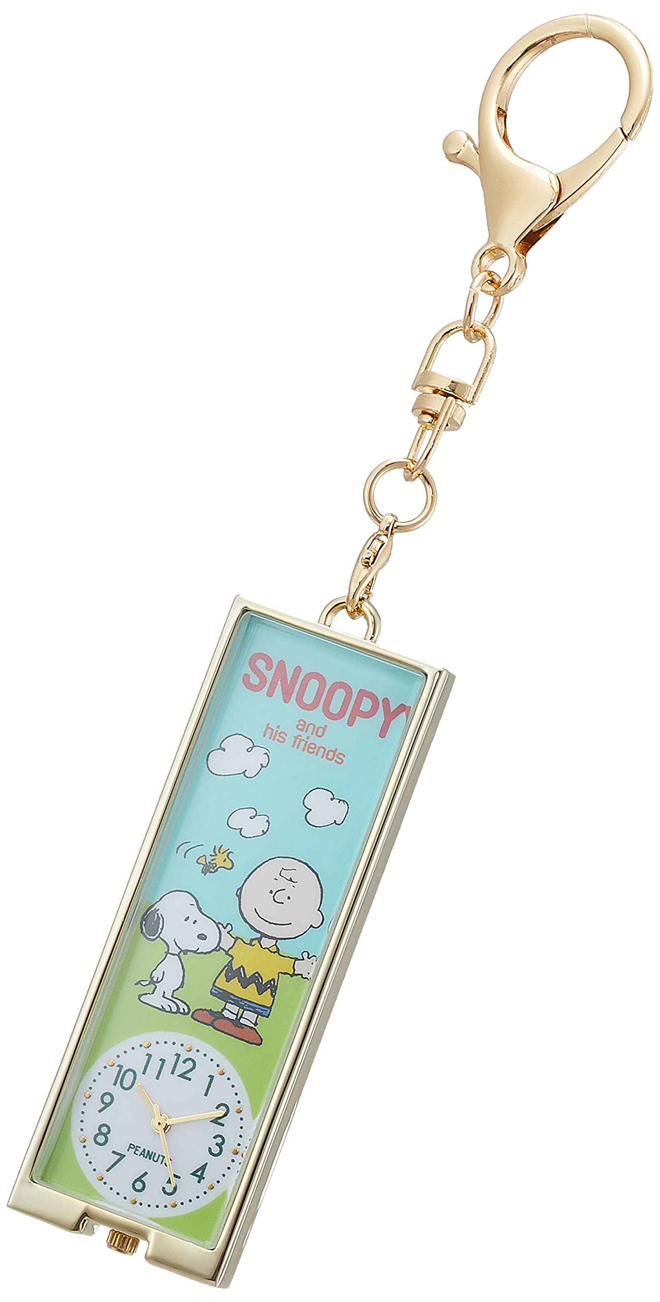 

Аналоговые карманные часы Snoopy, часы-брелок, белый циферблат для женщин [Fieldwork] PNT019-3