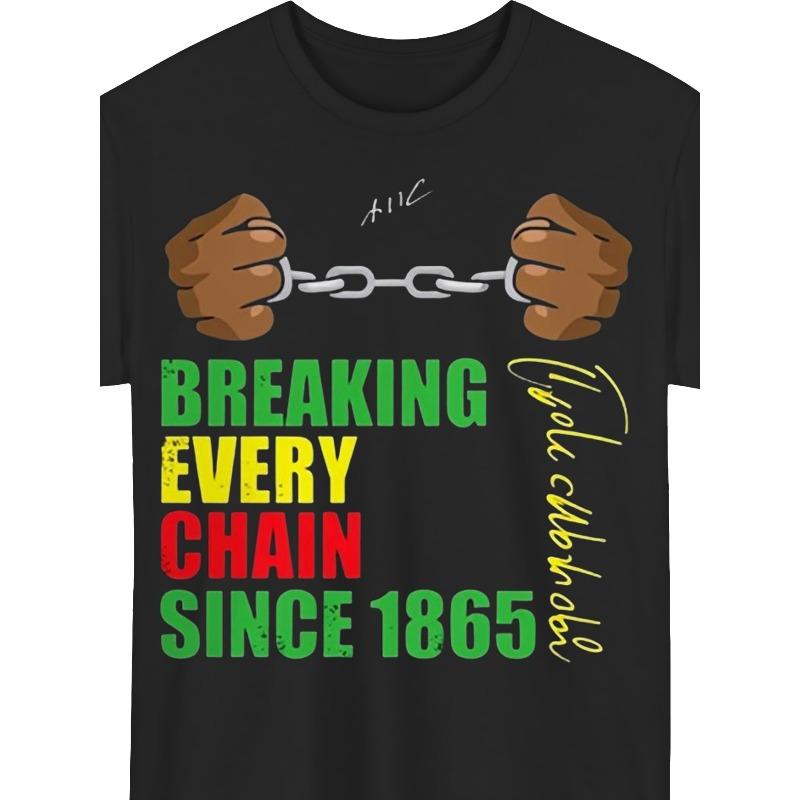 Breaking Every Chain Since 1865 Hoodie Black History Month Celebration - Civil Rights Support Apparel - Rasta Colors Freedom Symbol S чёрный