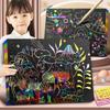 10PCS DIY Night Scene Scratch Paper 4K/8K/16K/32K Art Drawing Paper Scratch Painting Toys  Gift