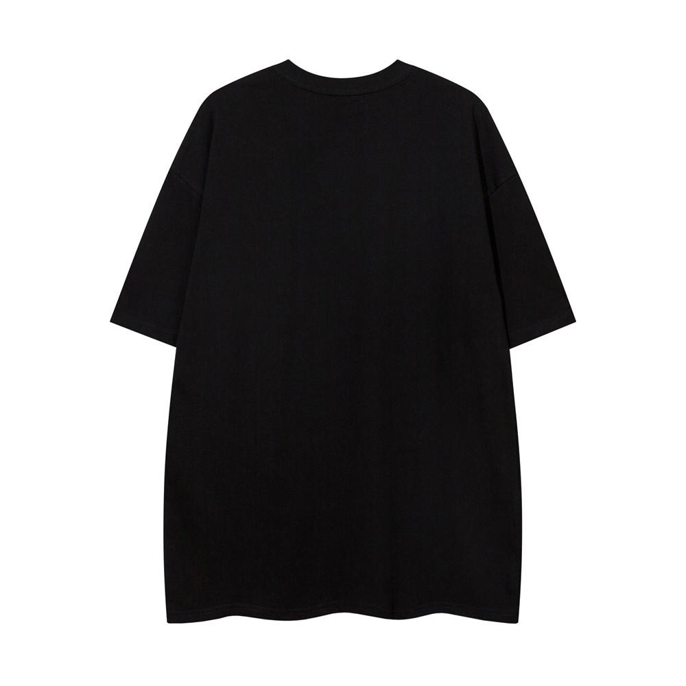 Anime Cartoon Short Sleeved T-shirt for Men and Women Summer High Street Trend Design Sense, Niche Loose Pure Cotton Quarter Sleeved T-shirt