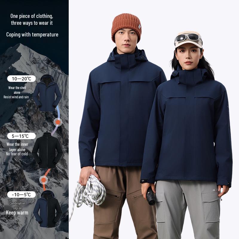 Men s Custom Logo 3-in-1 Mountaineering Jacket for Autumn/Winter Workwear XL