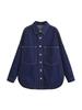 Autumn Women's Versatile Denim Jacket with Loose Fit and Big Pockets