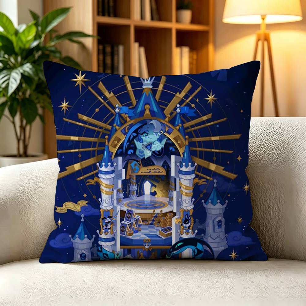 Shadow Milk Cookie Cookie Run Kingdom Dark Jester Game Pillow Case Square DoubleSided Sofa Cushion Cover Bedroom Bedside Pillow