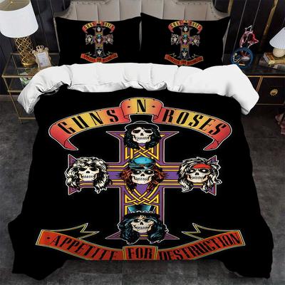 Band G-Guns N Roses GNR Duvet Cover Set Soft Wash Bed 3 Piece Summer Comfortable Student Dormitory Home Baby Bedding Best Seller
