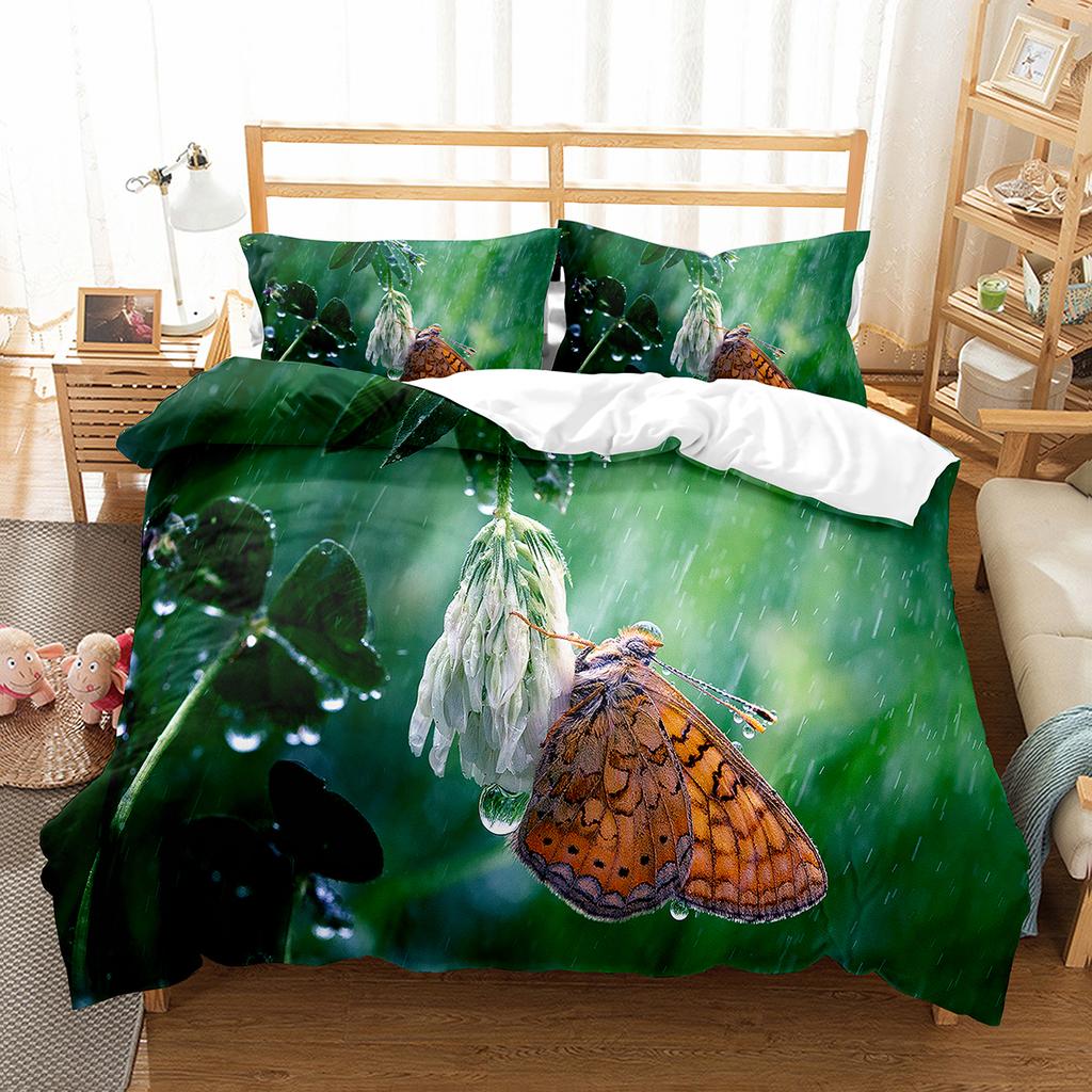 Spider Insect King Queen Duvet Cover Cute Microscopic Animal Bedding Set Natural Creatures Quilt Cover Polyester Comforter Cover