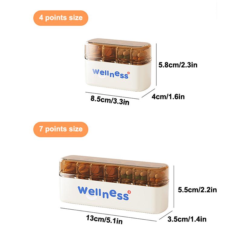 Mini Portable Pill Box Health Travel Supply Moisture Proof Daily Medicine Dispensing 4/7 Compartment Medicine Box Storage Box