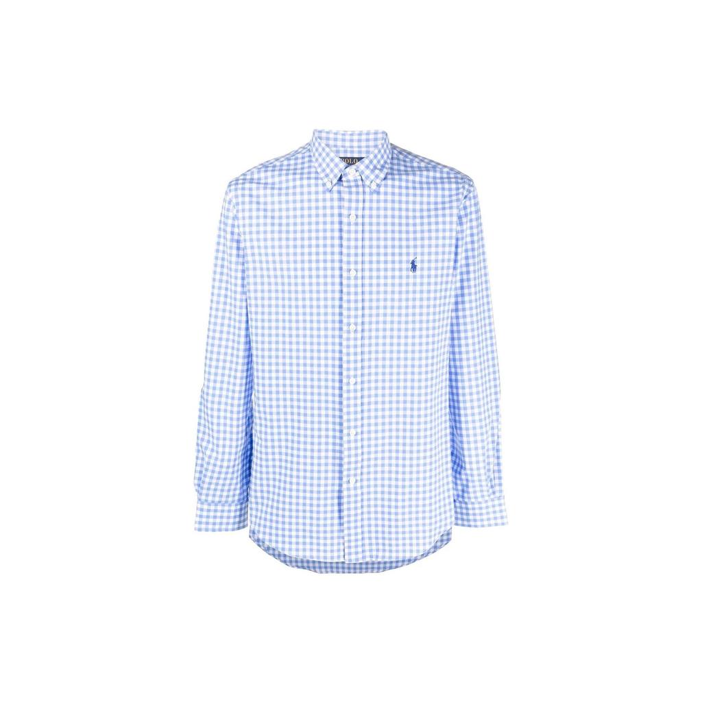 Polo Ralph Lauren SS23 Plaid Button-Down Collar Long Sleeve Shirt Men Shirts Blue 710867327-001