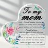 2D Flat Heart Acrylic Desk Decor Plaque, Mothers Day Gift, Suitable for Wall Decoration, Porch, Room, Villa, Accents Home, Hallway, or Workplace - Rus