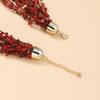 Tassel Multilayer Necklace Twine Bohemian Necklace Fashion Red Beaded Necklace  Travel