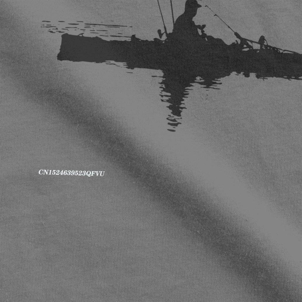 Einzigartiges Fischer-Kajak-Angel-T-Shirt für Männer mit rundem Kragen, Baumwolloberteile, T-Shirts, Harajuku-T-Shirts, Kleidung für Erwachsene