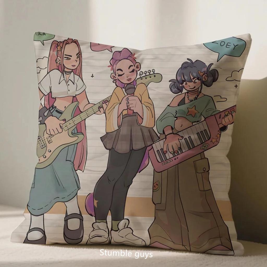 Demon Hunters Anime 45X45cm Cushion Cover Kpop Sofa Pillowcase Bedroom