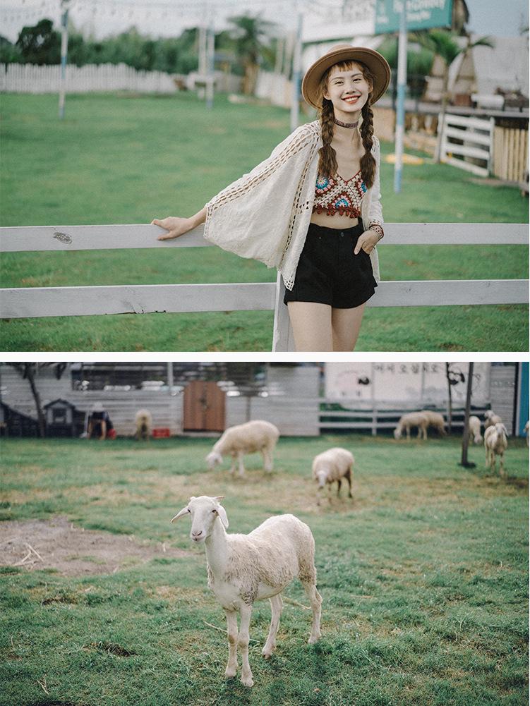 Meng De Ma Bohemisk ihålig kofta med fladdermusärm