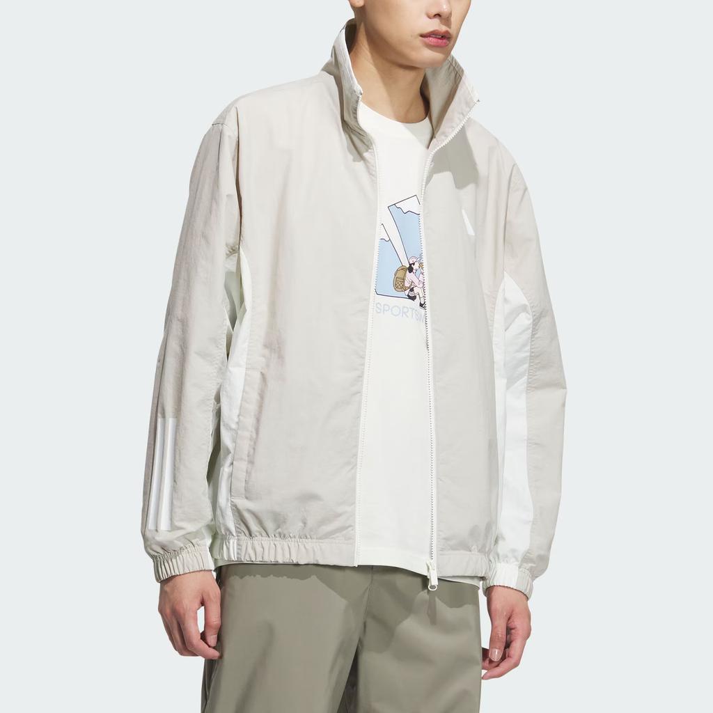 Adidas Woven Logo Color Block Sports Casual Long Sleeve Jacket Men Jackets Miracle-Bauxite-Brown KC3921