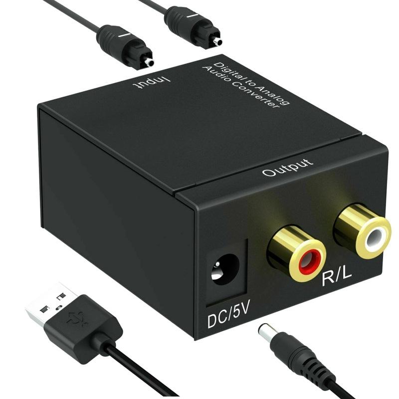 HD1080P Digital Optical Adapter for Coaxial Toslink Fiber SPDIF Coax to Analog RCA Audio Converter RCA L/R 3.5mm