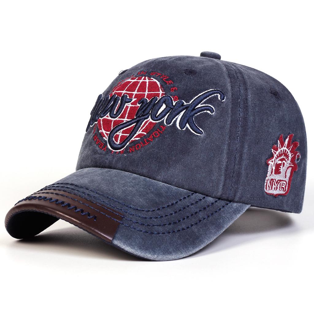 Retro men's and women's adjustable baseball caps for spring and summer, embroidered duckbill caps with letters, versatile for co