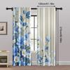 2pcs, Window Curtain Rose Blue Chinese Painting Versatile 100% Polyester (without Rod) Art Deco Festive Perfect for Bedroom,