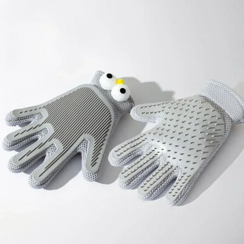 Two-sided Cat Petting Gloves Remove Floating Hair Silicone Massage Comb  Home