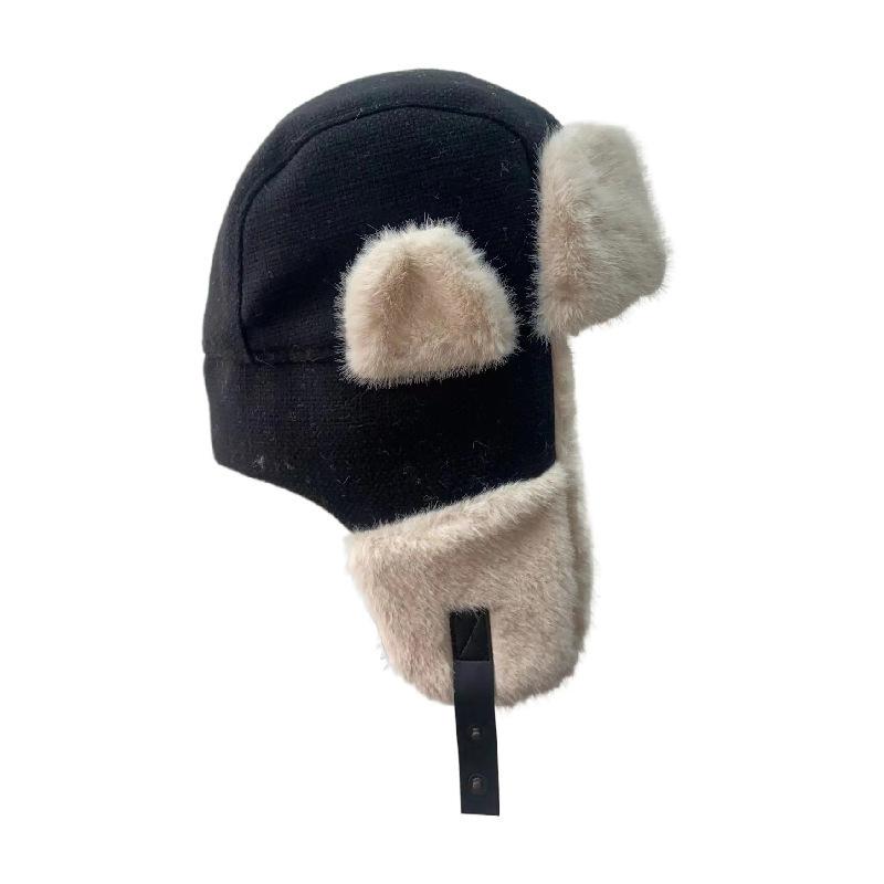 Hat Korean Version of Winter Men and Women Northeast Lei Feng Hat Outdoor Cycling Windproof Cold Thickened Warmth Plus Velvet Ear Protection Hat