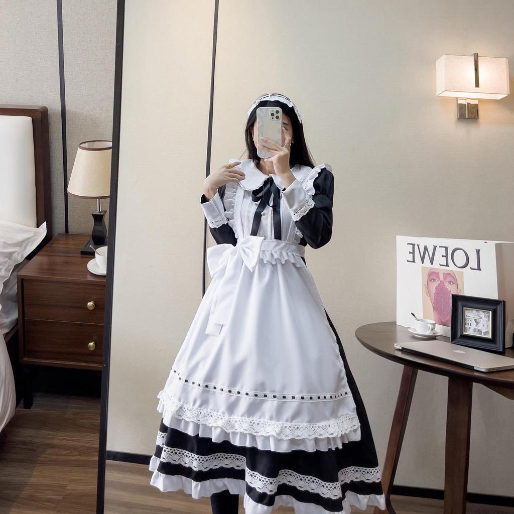 Classic Long Sleeve Maid Costume - British Butler & Japanese Uniform Cosplay