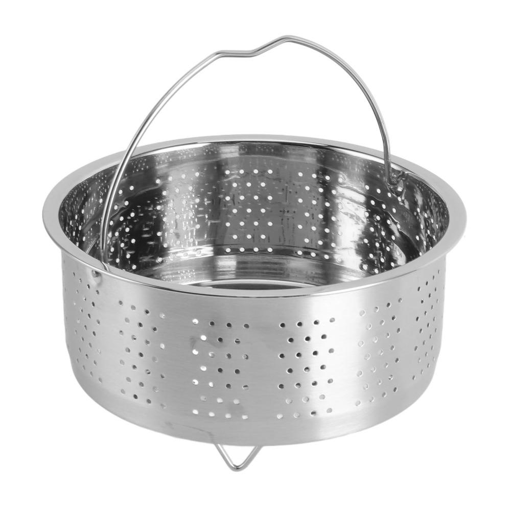 With Handle Steam Basket Silver Rice Cooker Insert Convenient Steam Pot Insert Home Cooking